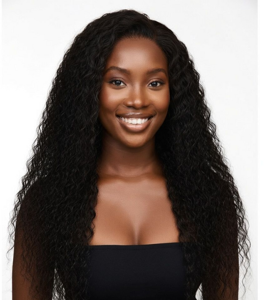 Magic Glueless Beginner Friendly Fluffy Wet Water Wave Synthetic Curly Wigs Magic 24 Inch 130% Density Premium Synthetic Wig, Natural Black/Brown/Highlight, Effortless Ready To Wear Curly Wig